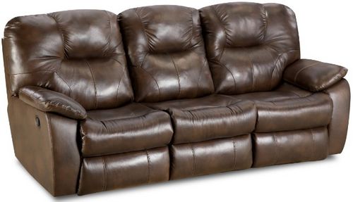 Southern Motion™ Avalon Dark Roast Leather Double Reclining Sofa