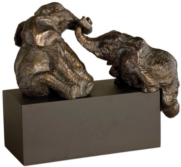 Uttermost® Bronze and Gray Playful Pachyderms Figurine-0