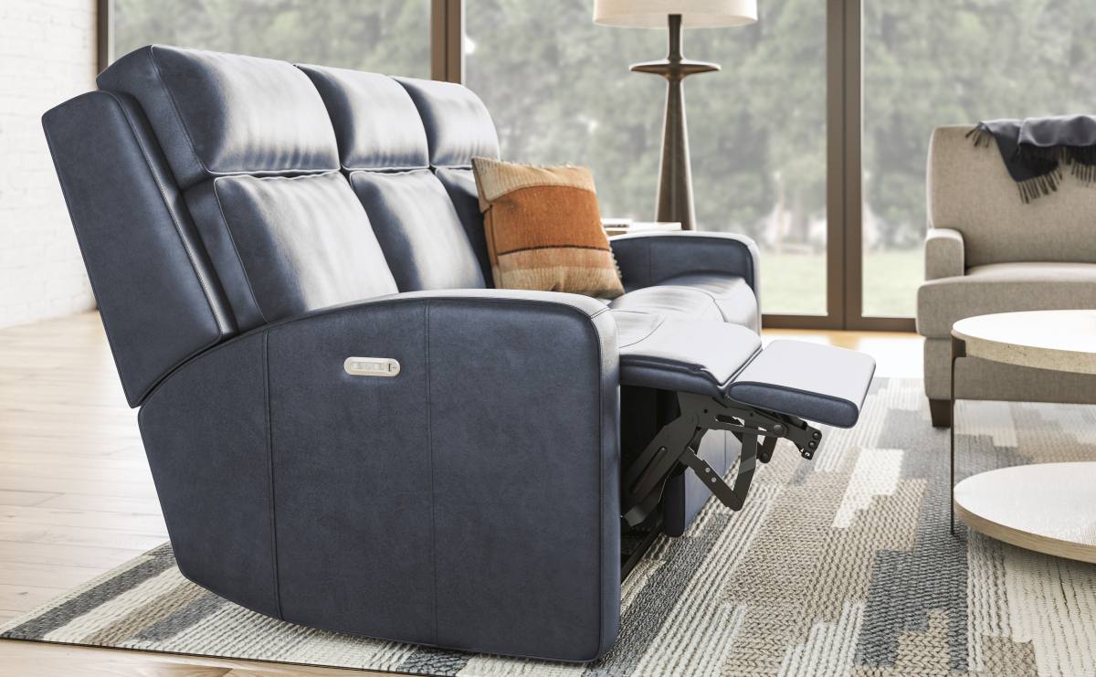 Flexsteel® Cody Dark Blue Power Reclining Sofa with Power Headrests ...