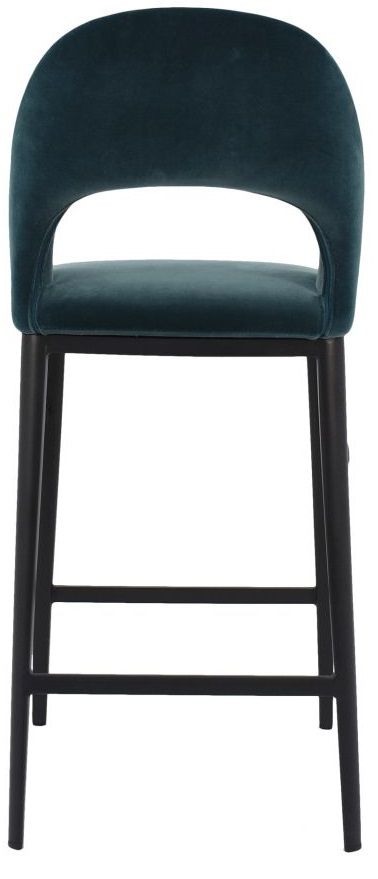 Moe's Home Collections Roger Teal Velvet Counter Height Stool 1