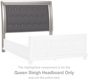 Signature Design by Ashley® Coralayne Silver Queen Sleigh Headboard