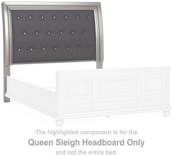 Signature Design by Ashley® Coralayne Silver Queen Sleigh Headboard-0