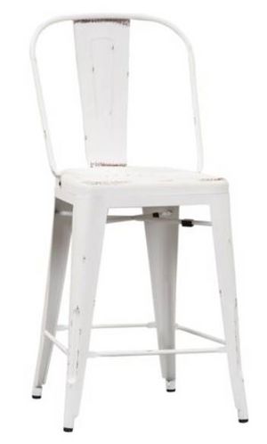 Liberty Furniture Vintage Series Antique White Back Counter Chair - Set of 2