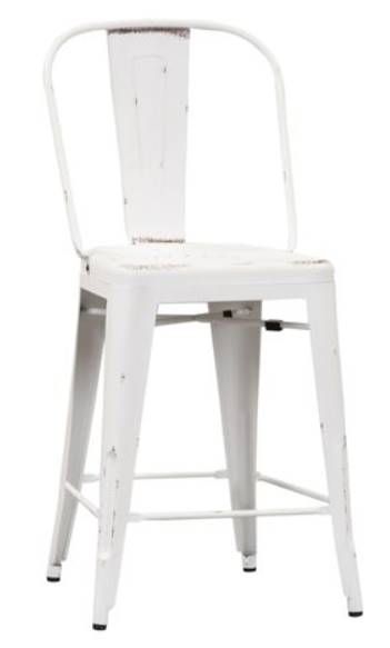 Liberty Vintage Series Antique White Back Counter Chair 0
