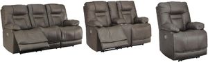 Signature Design by Ashley® Wurstrow 3-Piece Smoke Power Reclining Living Room Seating Set