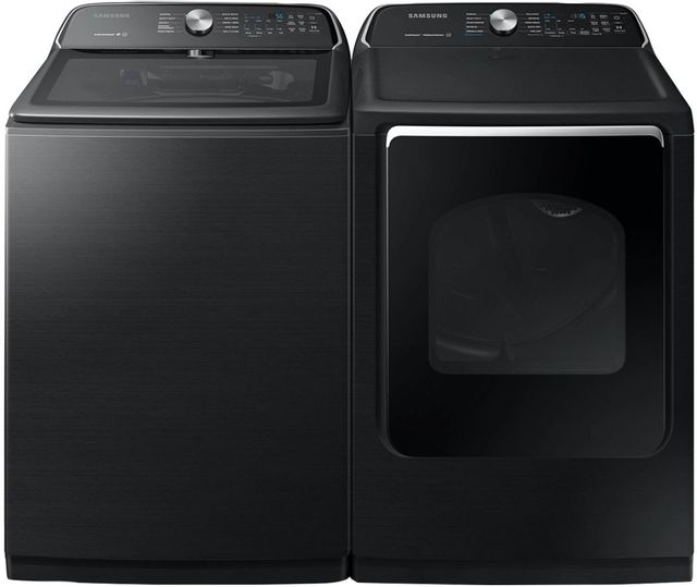 Samsung Fingerprint Resistant Black Stainless Steel Laundry Pair