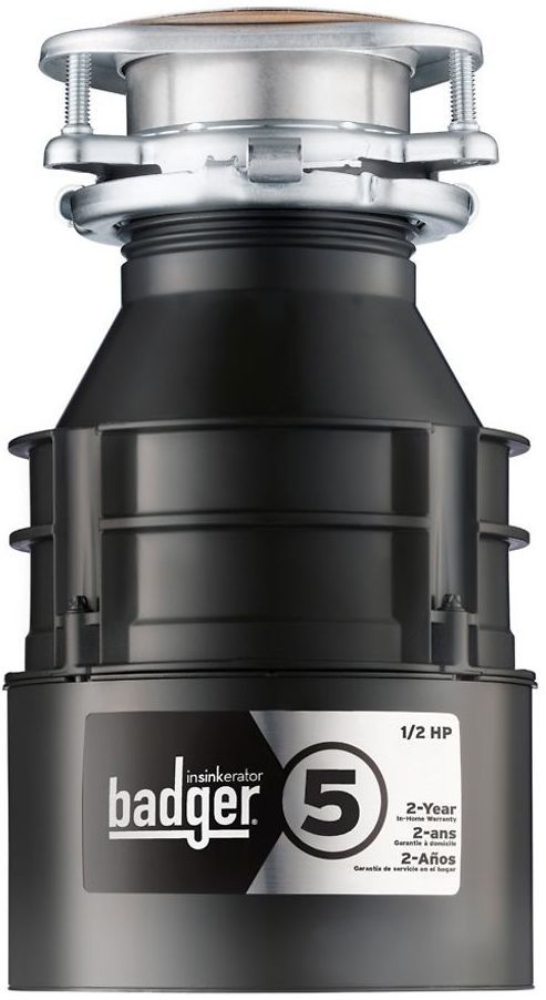 InSinkErator® Badger® 5 0.5 HP Continuous Feed Black Garbage Disposal-0