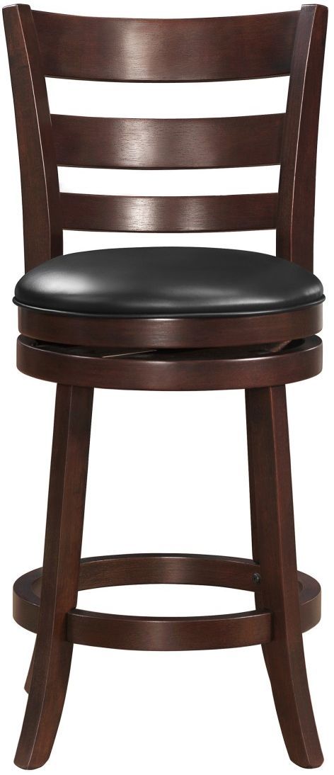 Homelegance® Edmond Black/Dark Cherry Swivel Counter Chair | Fischer ...