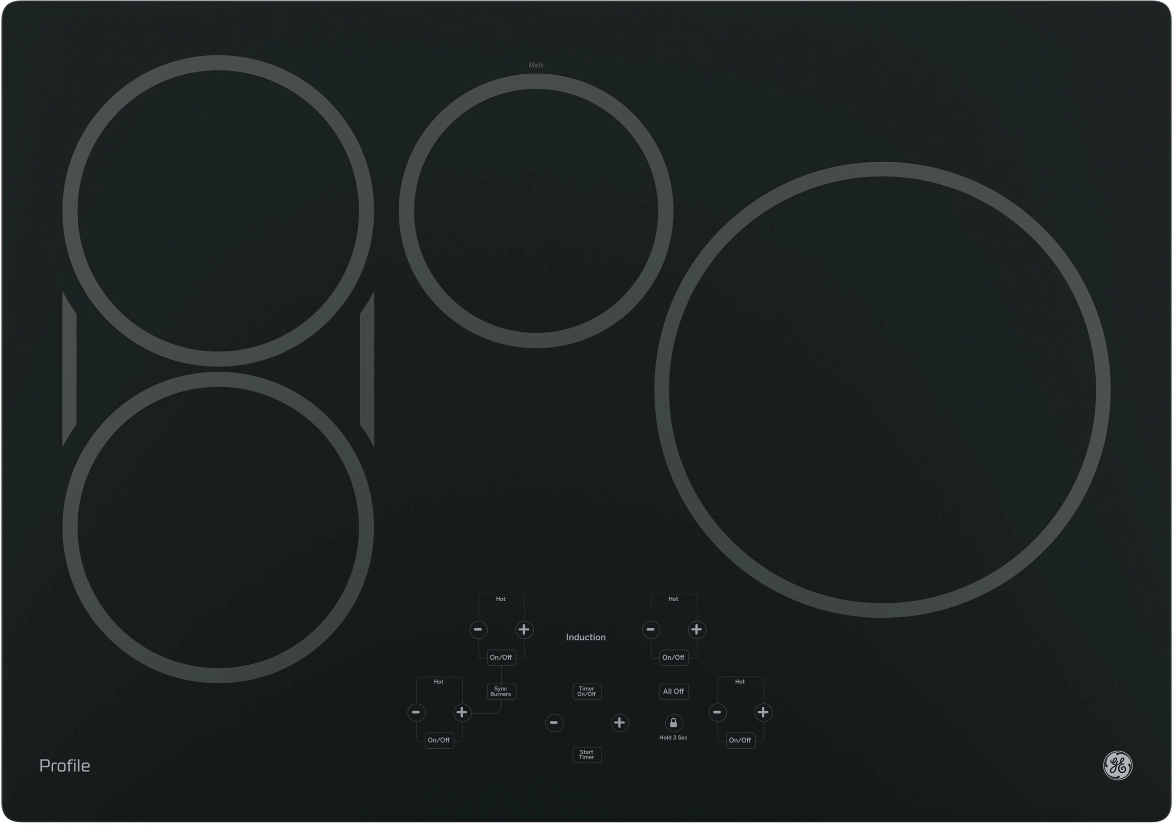 GE Profile™ Series 30" Black Built-in Touch Control Induction Cooktop-PHP9030DJBB