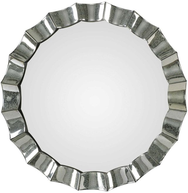 Uttermost® Sabino Scalloped Round Silver Mirror-0