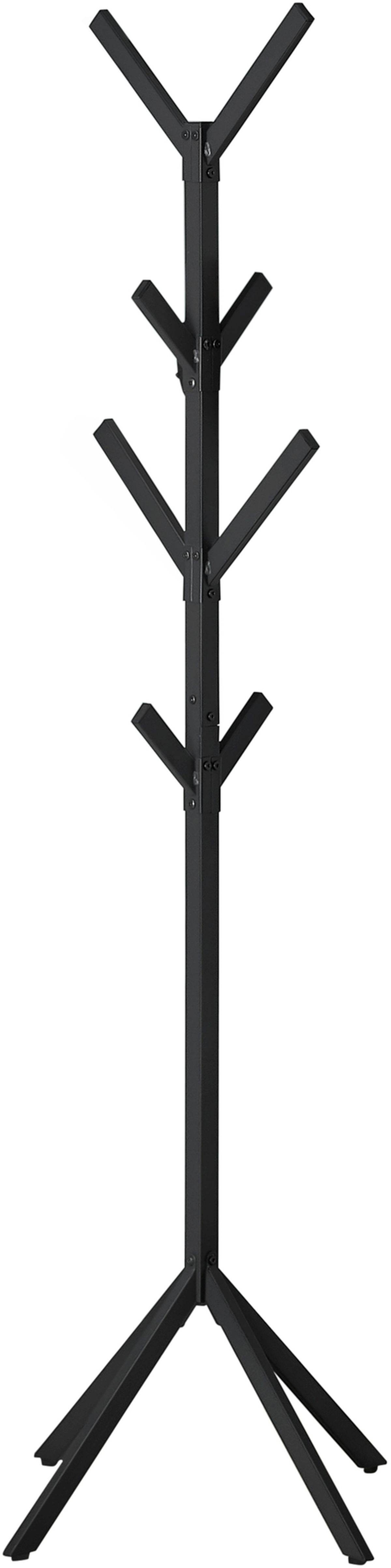 Coat Rack Hall Tree Free Standing 8 Hooks Entryway 70 H Bedroom Metal Black Contemporary Modern Big Sandy Superstore Furniture Mattress Appliance Superstore