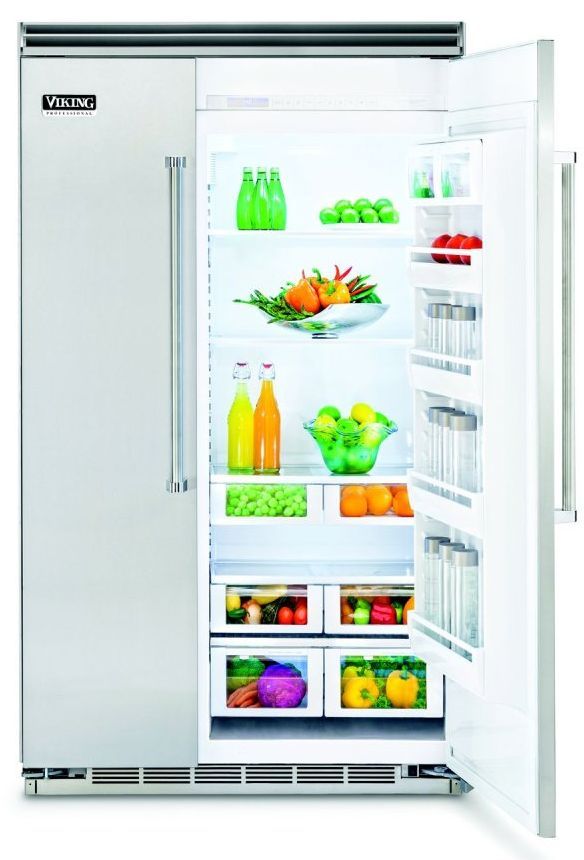 Viking® 5 Series 29.1 Cu. Ft. Stainless Steel Built In Side By Side Refrigerator-VCSB5483SS-1