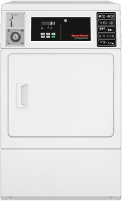 Speed Queen® Commercial 7.0 Cu. Ft. White Coin Drop Front Load Gas Dryer