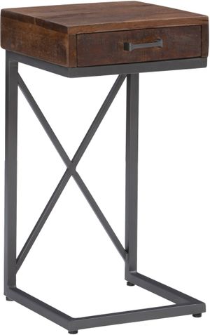 Powell® Cammie Brown Rough Sown C-Table with Gunmetal Base