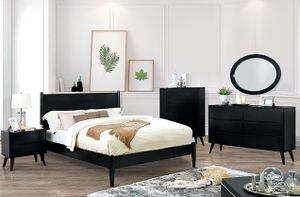 Furniture of America® Lennart II Black 4-Piece Full Panel Bedroom Collection