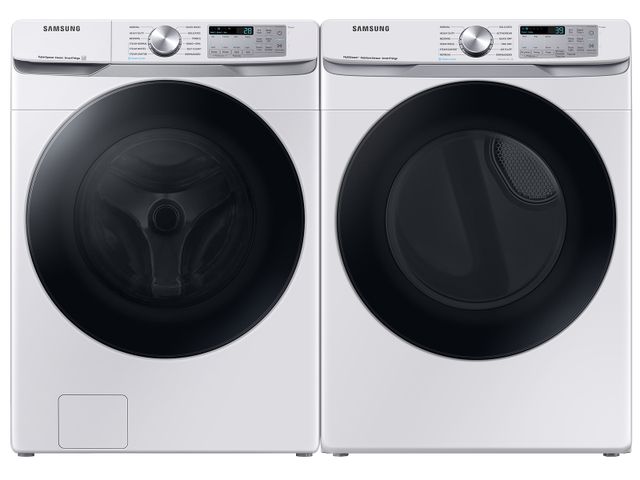 WF45B6300AW | DVE45B6300W - Samsung 4.5 cu. ft. Front Load Washer & 7.5 cu. ft. Electric Dryer Pair in White PLUS a FREE $100 Furniture Gift Card!-1