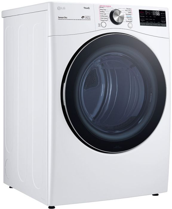 LG 7.4 Cu. Ft. White Front Load Gas Dryer-DLGX4201W-2