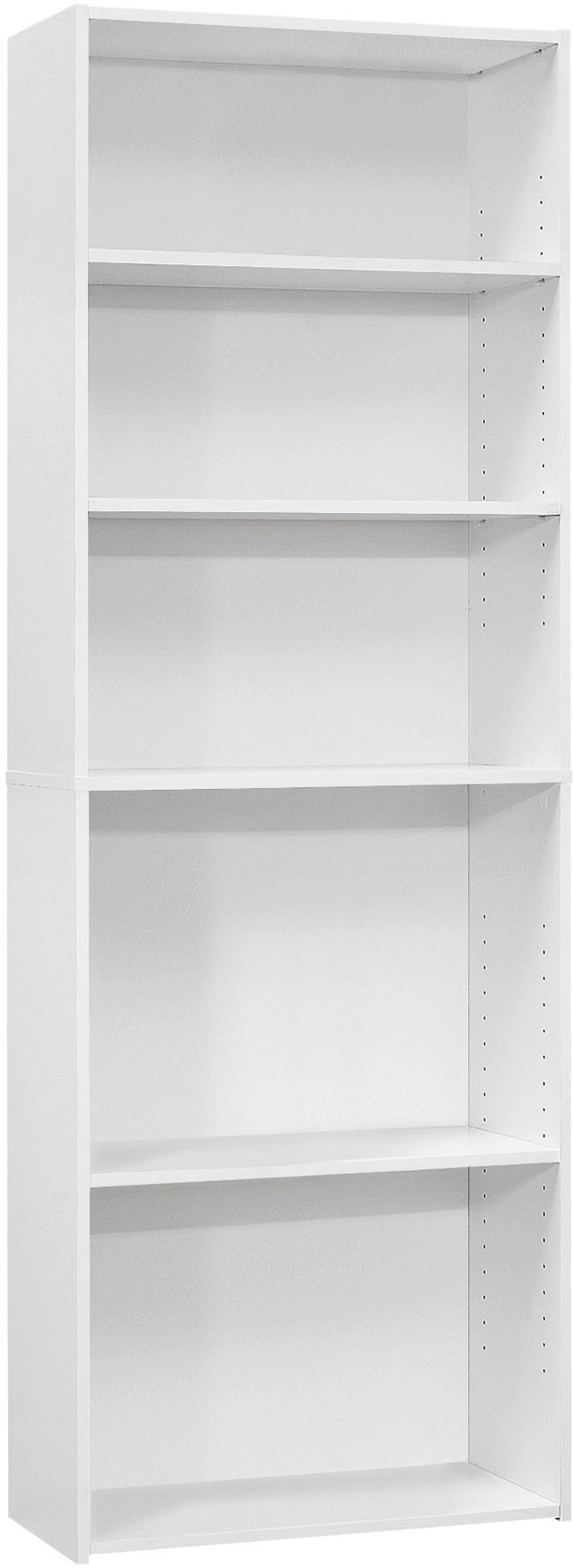Monarch Specialties Inc. 72"H White 5 Shelves Bookcase 0