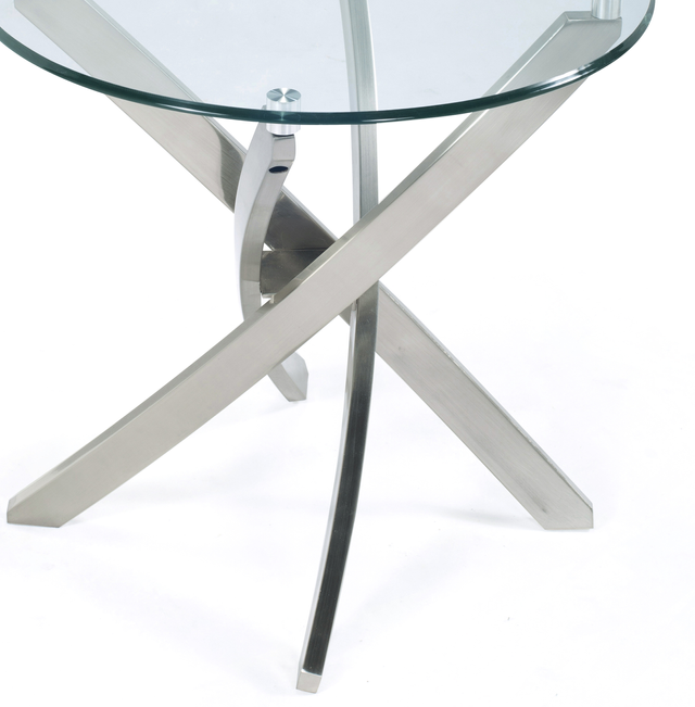 Magnussen® Home Zila Brushed Nickel and Glass Round End Table 1