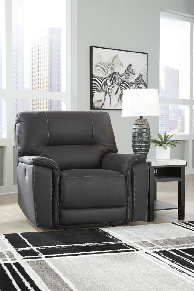 Signature Design by Ashley® Henefer Midnight Power Recliner with Adjustable Headrest 3