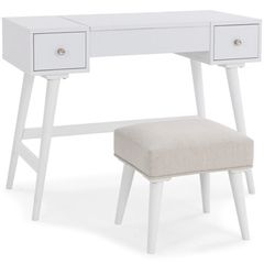 Signature Design by Ashley® Thadamere White Vanity with Stool