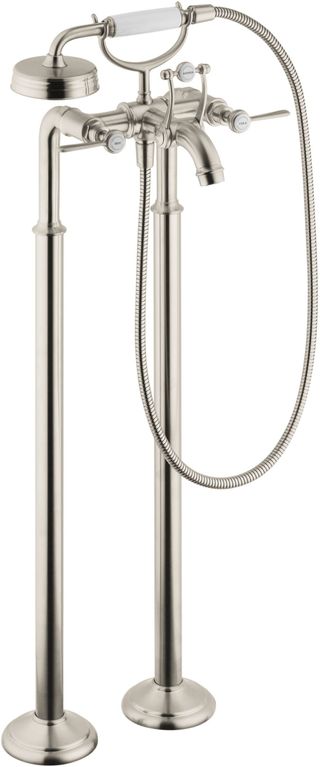 AXOR Montreux Brushed Nickel 2-Handle Freestanding Tub Filler Trim with Lever Handles and 1.8 GPM Handshower