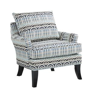 Cindy Crawford Home Spokes Marine Blue Pattern Accent Chair | Pieratt's