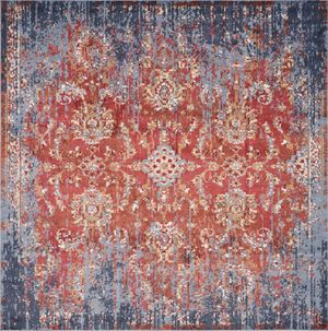 KAS Rugs Manor Spice/Blue Expressions 7' Square Rug