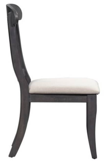 Liberty Ocean Isle Slate/Weathered Pine Upholstered X Back Side Chair-2