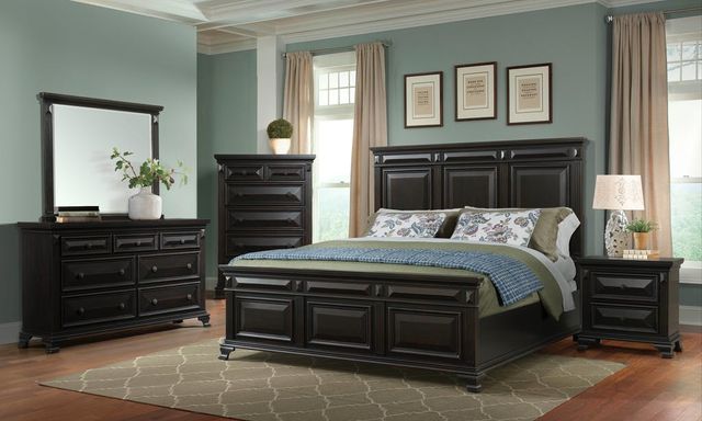 Elements International Calloway Black Complete King Bed-2