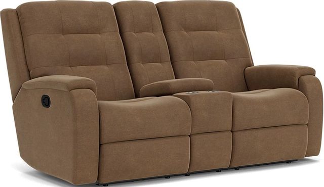 Flexsteel® Arlo Brown Chocolate Reclining Loveseat with Console ...