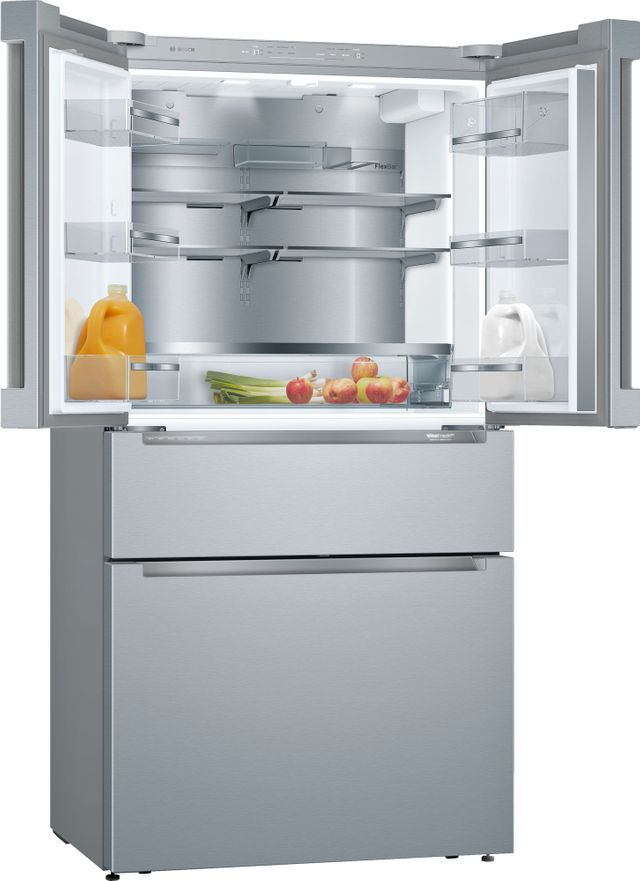 Bosch 800 Series 20.5 Cu. Ft. Stainless Steel French Door Bottom Freezer Refrigerator-3