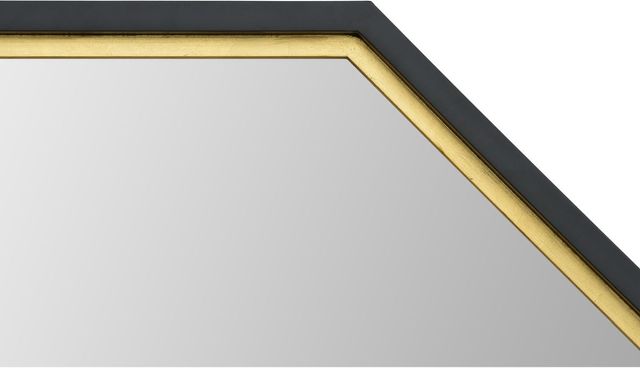 Miroir mural Octo, noir/doré feuille, Renwil® 2