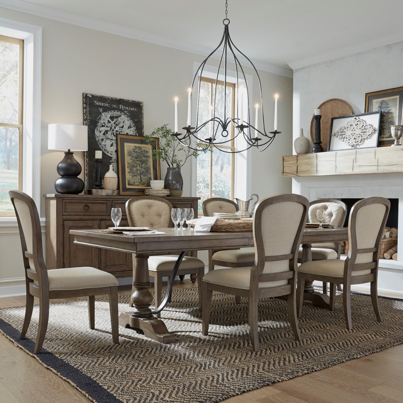 beige farmhouse table