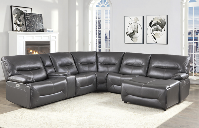 Mazin Furniture Dyersburg Gray 6-Piece Power Reclining Sectional ...