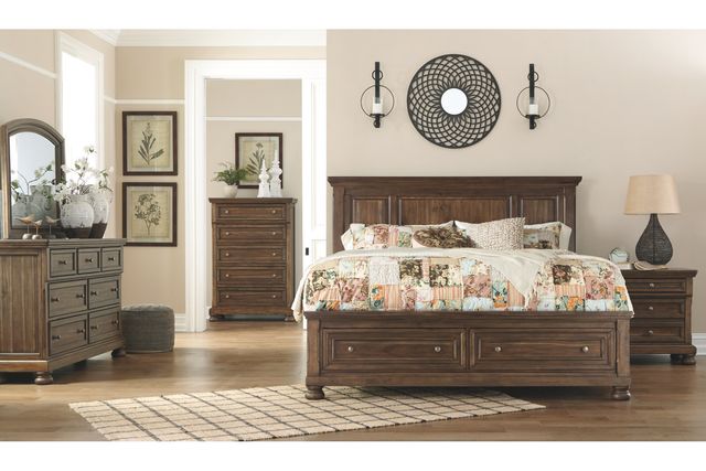 Signature Design by Ashley® Flynnter Medium Brown California King Panel Bed with Storage-3