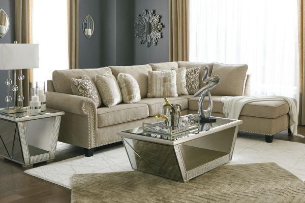 small sectional couch in a modern luxury living room