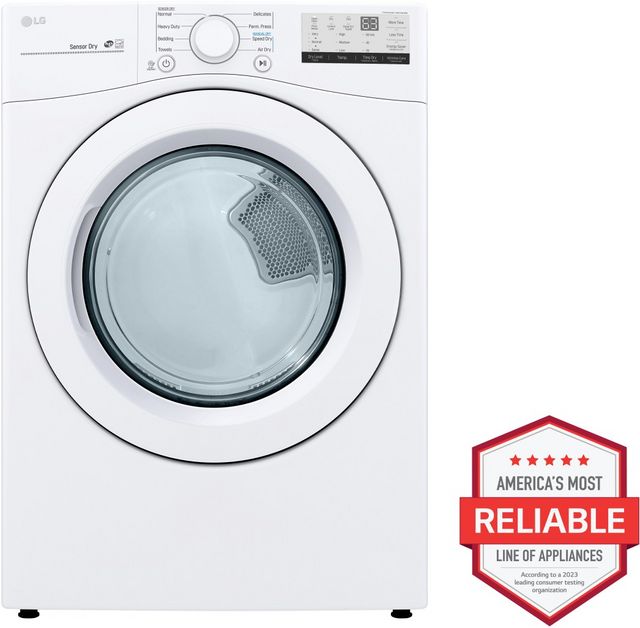 LG 7.4 Cu. Ft. White Front Load Gas Dryer-1