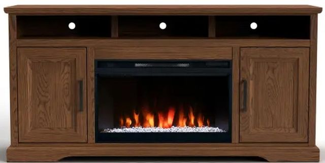 Legends Furniture Inc. Cheyenne Bourbon Oak 65" Fireplace Console 5