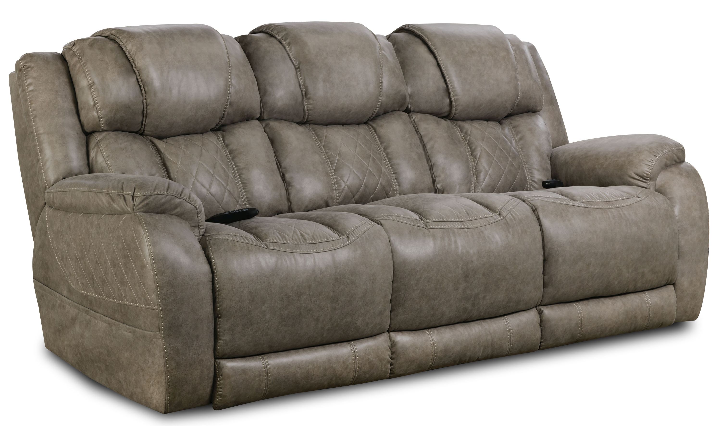 gray double recliner