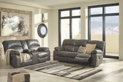 Signature Design by Ashley® Dunwell Steel Power Reclining Loveseat with Console and Adjustable Headrest 4