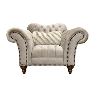 Aria Designs Lorraine Sand Paisley Tufted Chair