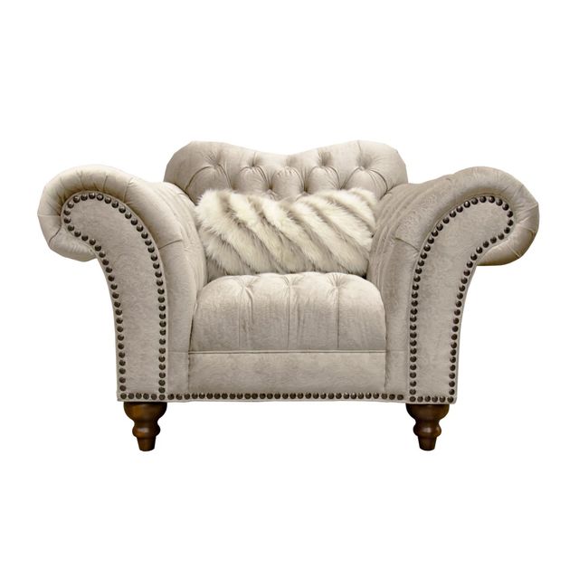 Aria Designs Lorraine Sand Paisley Tufted Chair-0
