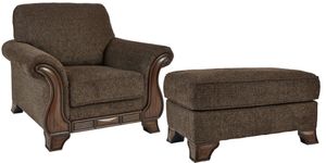 Benchcraft® Miltonwood 2-Piece Teak Chair and Ottoman Set