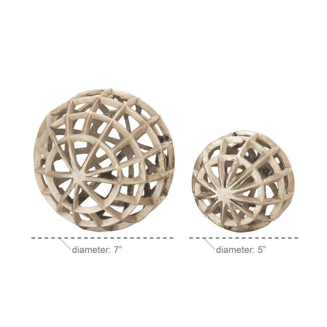 Uma Home Aluminum Geometric Spheres - Set of 2-1