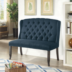 Furniture of America® Sania Blue Loveseat Dining Bench