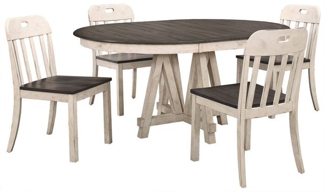 Homelegance Clover Two-Tone 5 Piece Round/Oval Dining Table Set 0