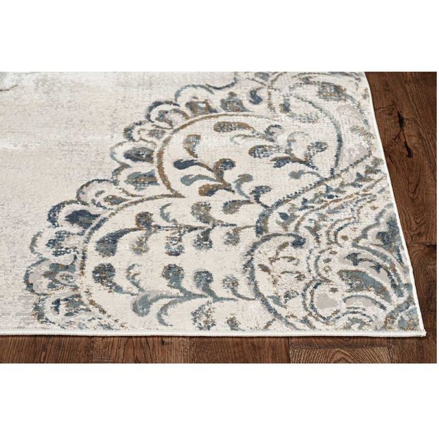 Kas Generations Ivory and Teal 5'3" x 7'7" Rug-1