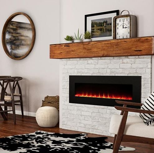 Sunheat® Black Wall Mount Fireplace with Table Stand 3