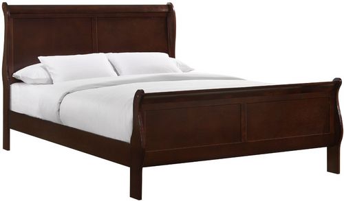 Elements International Louis Philippe Cherry Twin Sleigh Bed